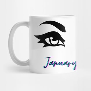 January Girl Winking Eye Mug